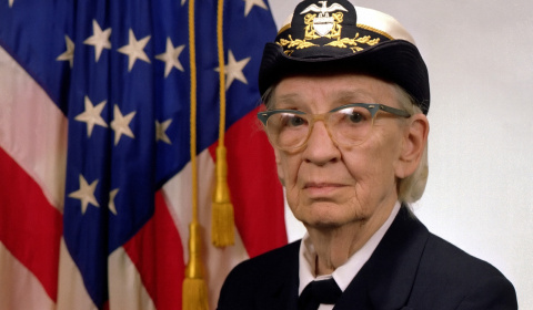 DN-SC-84-05971 Commodore Grace M. Hopper, USN (covered).